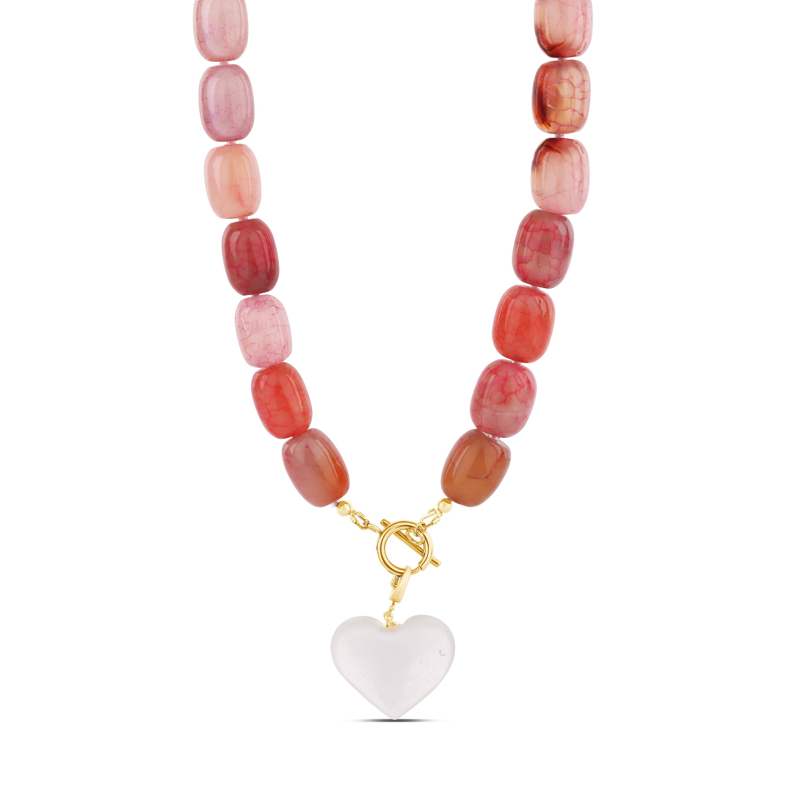 Pink Crystal Heart Necklace