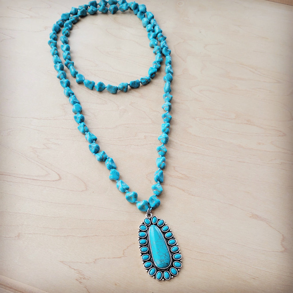 Western Turquoise Beaded Necklace