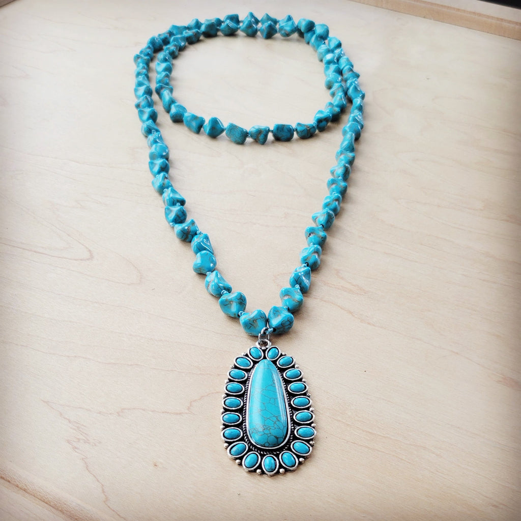Western Turquoise Beaded Necklace