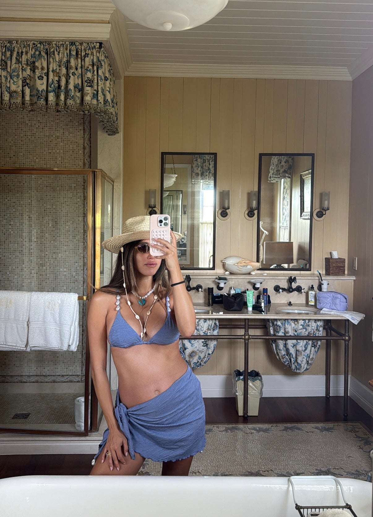 Ocean Blue Heart Pendant Necklace - Murano Glass Heart