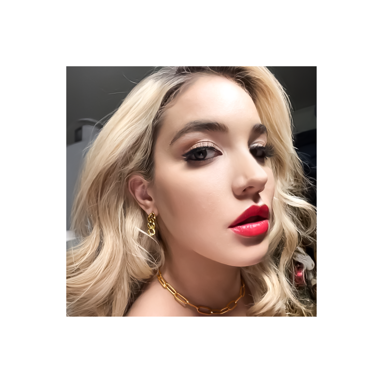 High Polish Gold Cuban Link Earrings