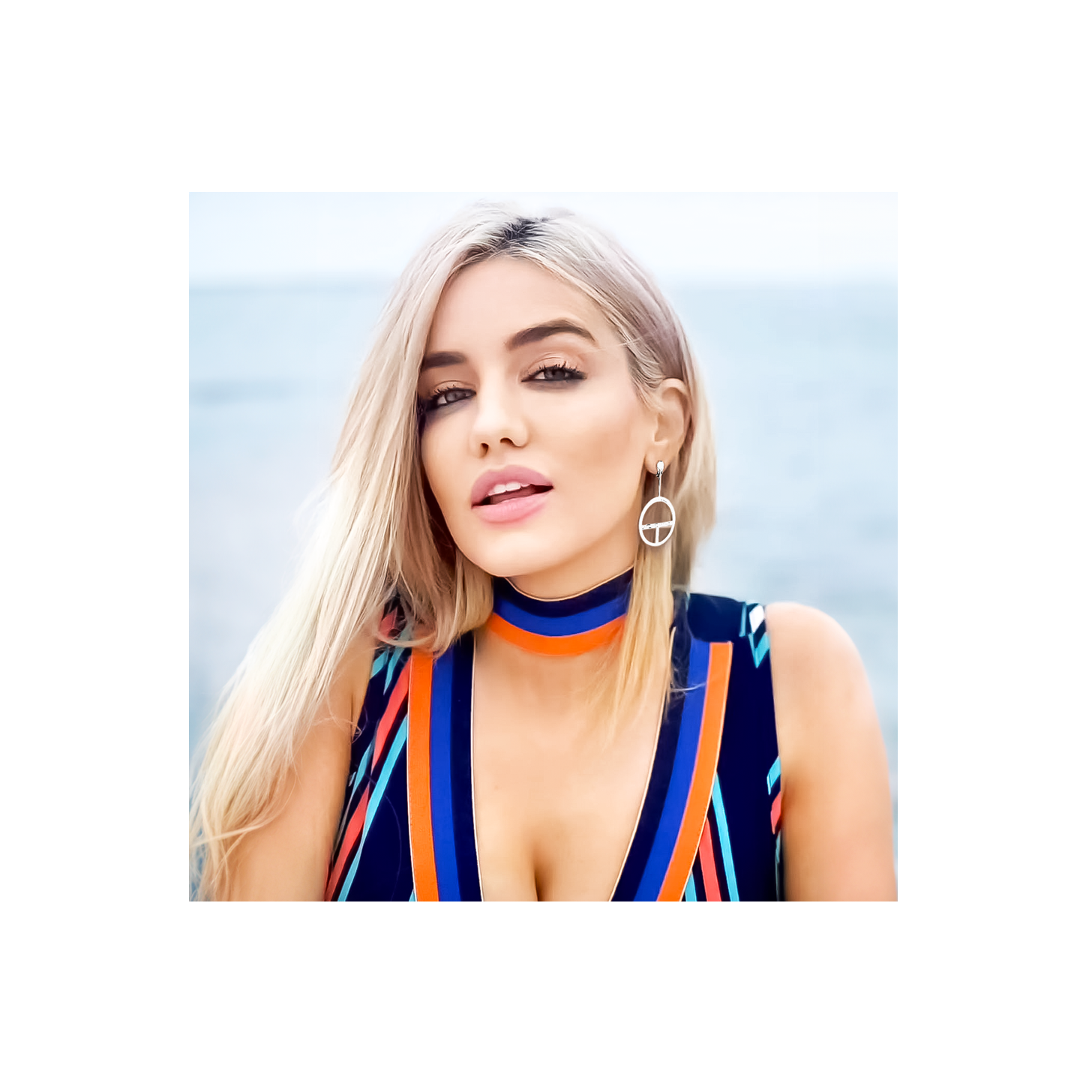 Pavé Logo T Bar Earrings