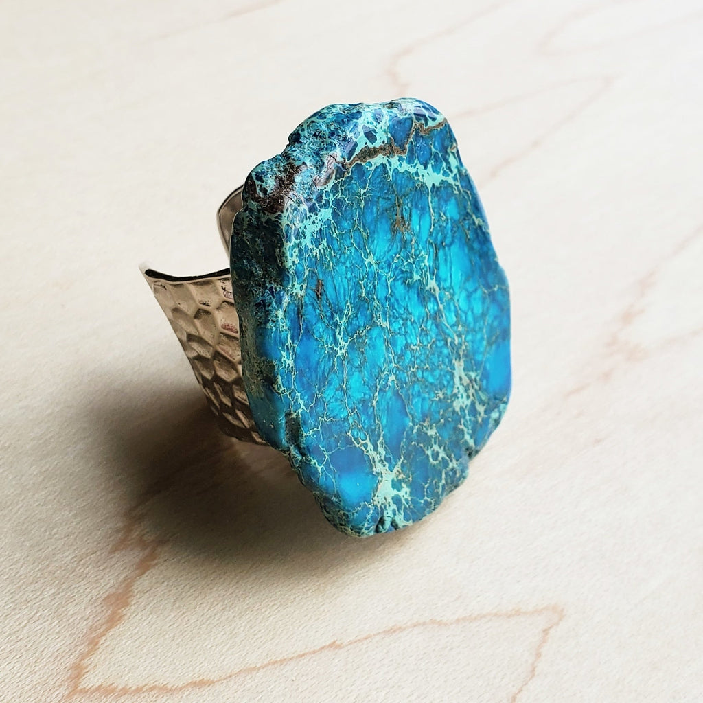 Blue Regalite Chunky Statement Ring