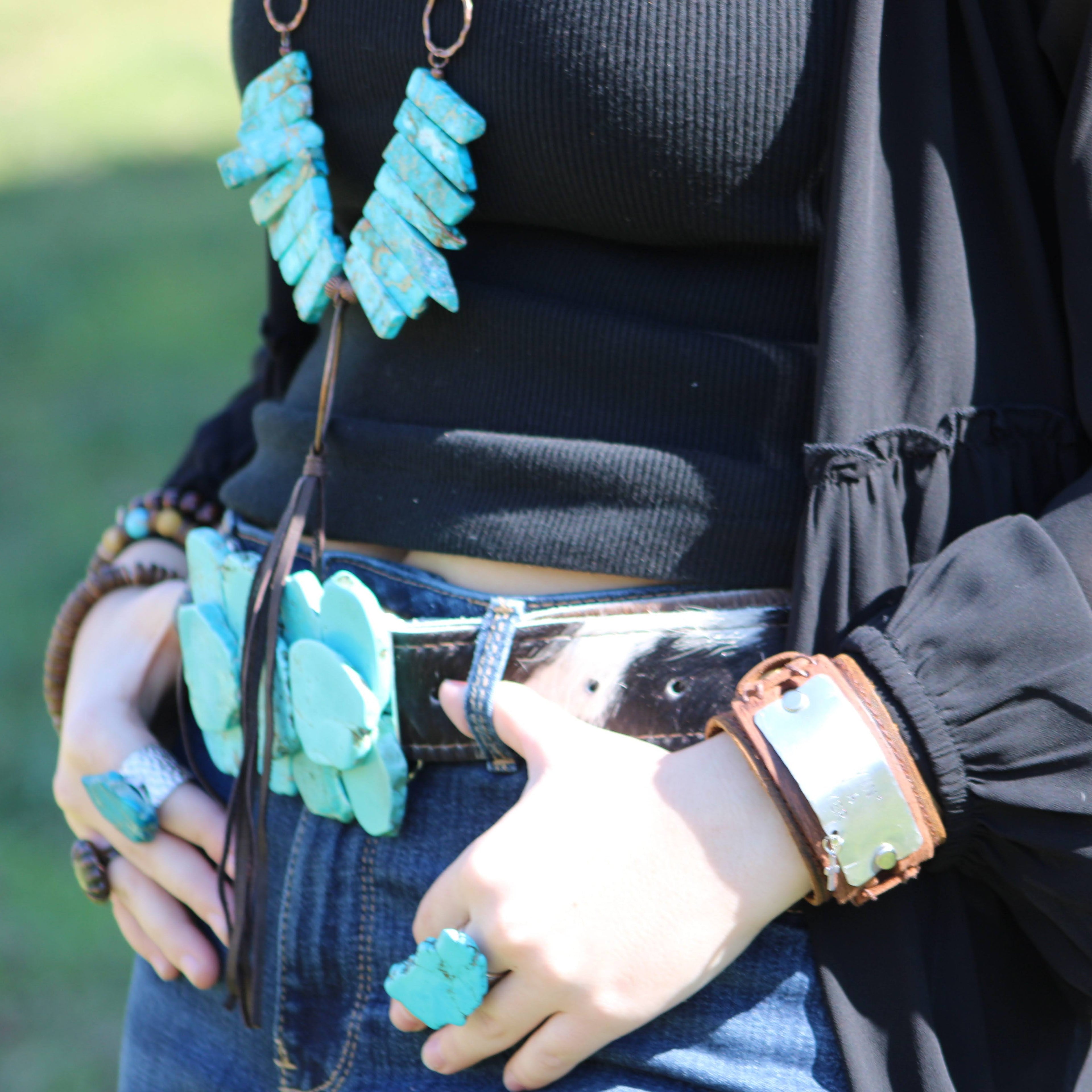 Blue Regalite Chunky Statement Ring