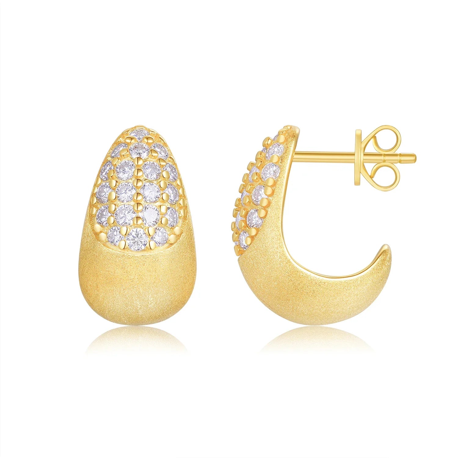 Moissanite Drop Hoop Earrings