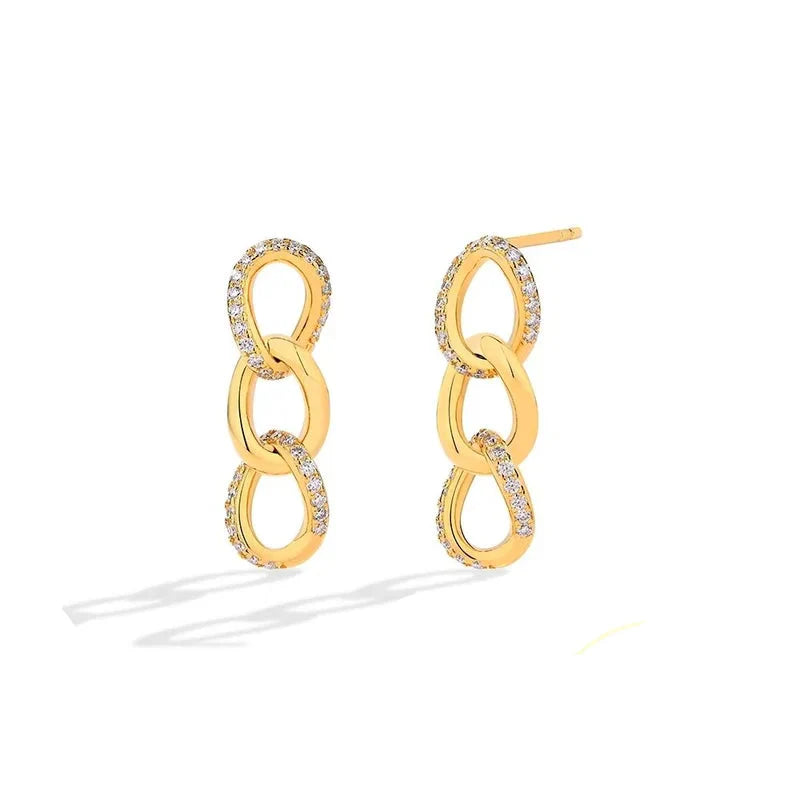 Diamond Dangle Earrings - Luxury Sterling Silver