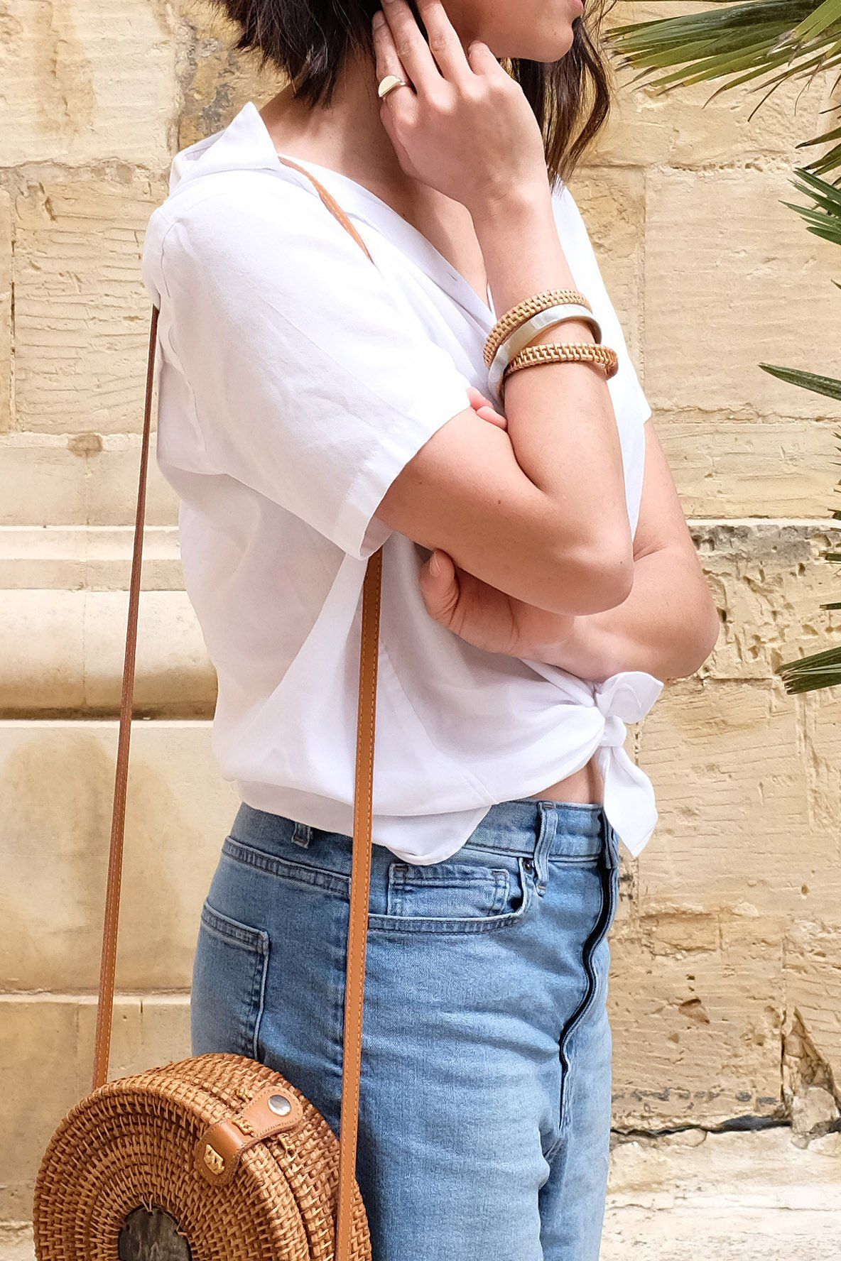 Handwoven Rattan Bangle Bracelets (3pcs)