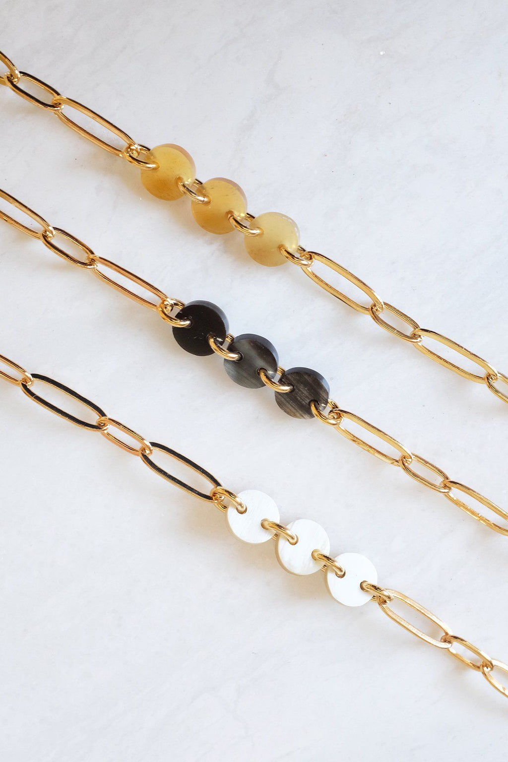 Buffalo Horn Thick Oval Link Chain Ankle Bracelet