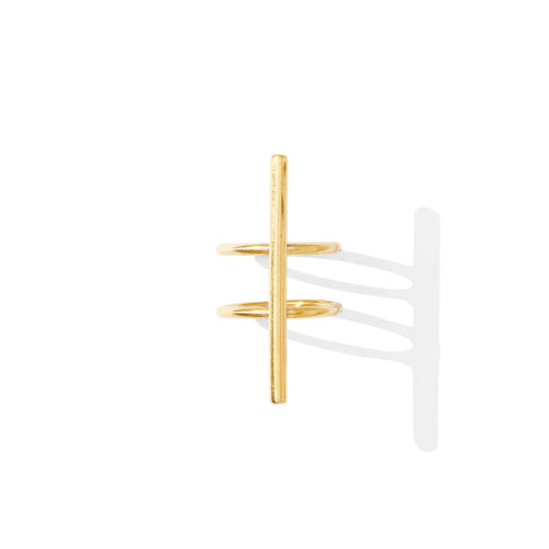 Double Band Recycled Brass Bullet Casing Ring