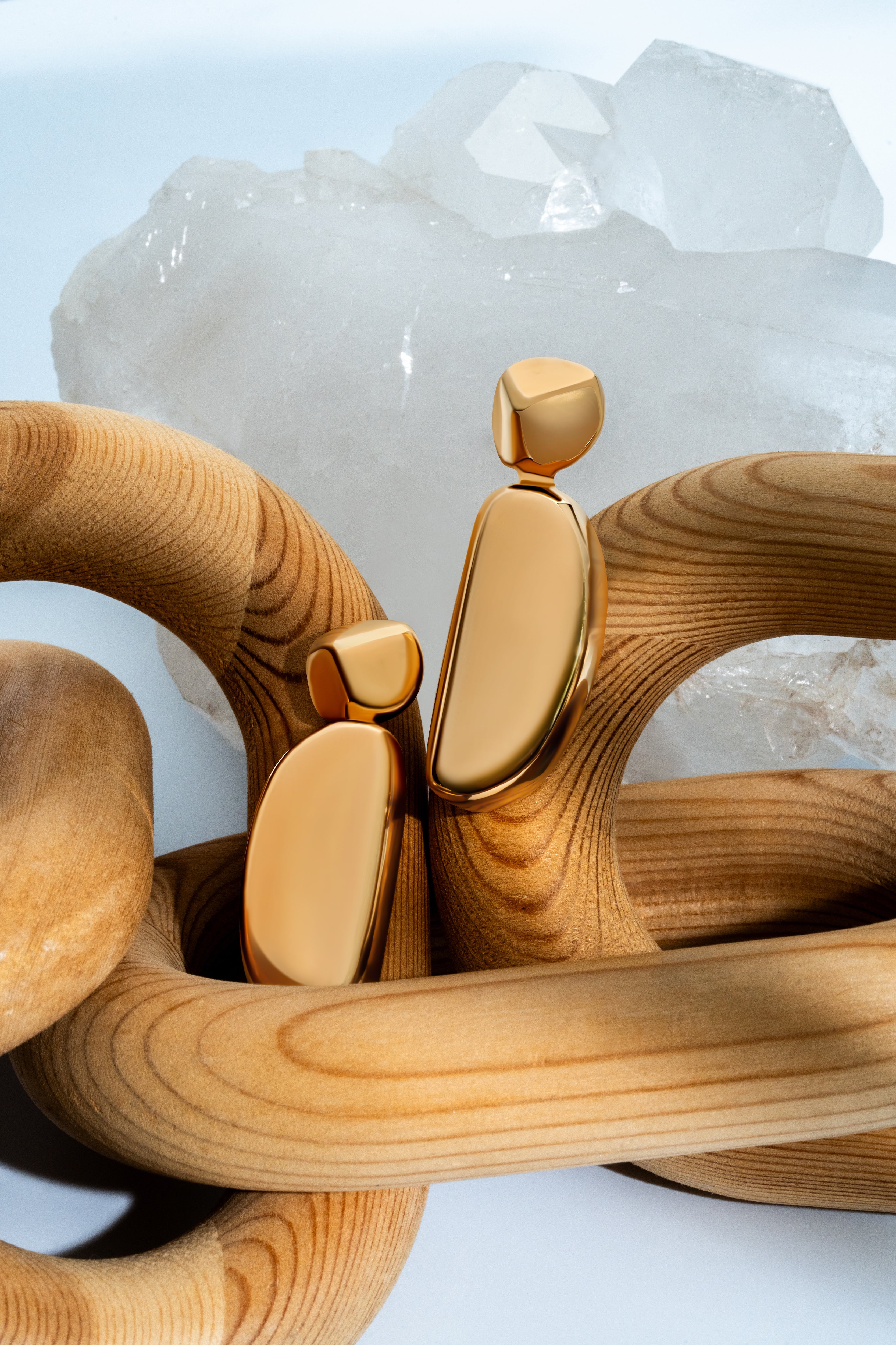 Chloe Geometric Drop Gold Earrings