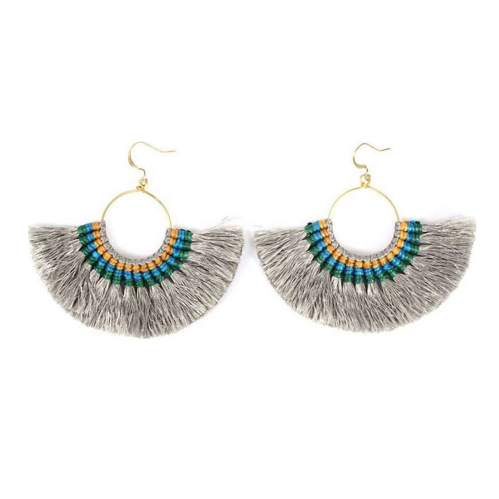 Boho Tassel Fan Earrings