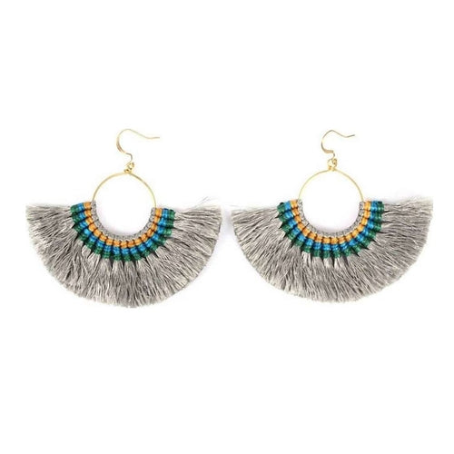 Boho Tassel Fan Earrings