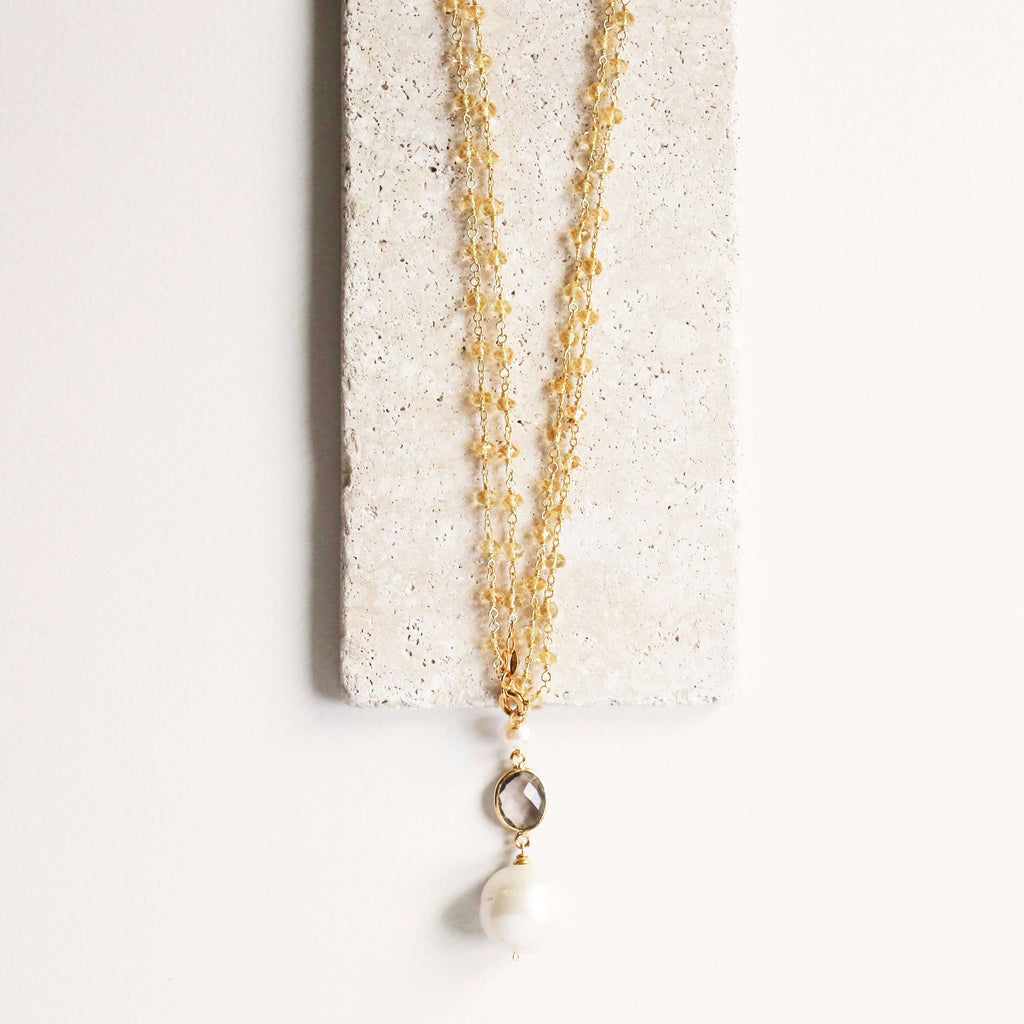 Pearl Convertible Necklace - Aqua