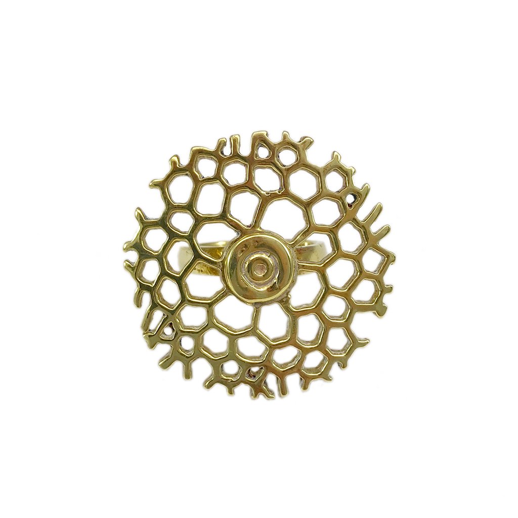 Honeycomb Ring Recycled Brass Bullet Casing
