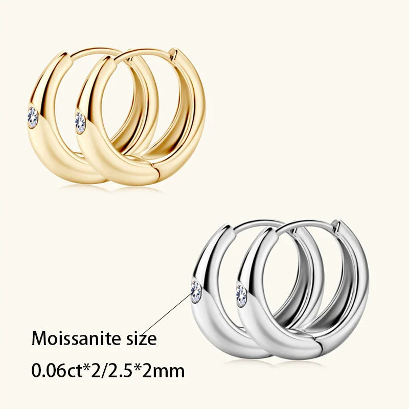 Sterling Silver 0.06ct Moissanite Stud Earrings